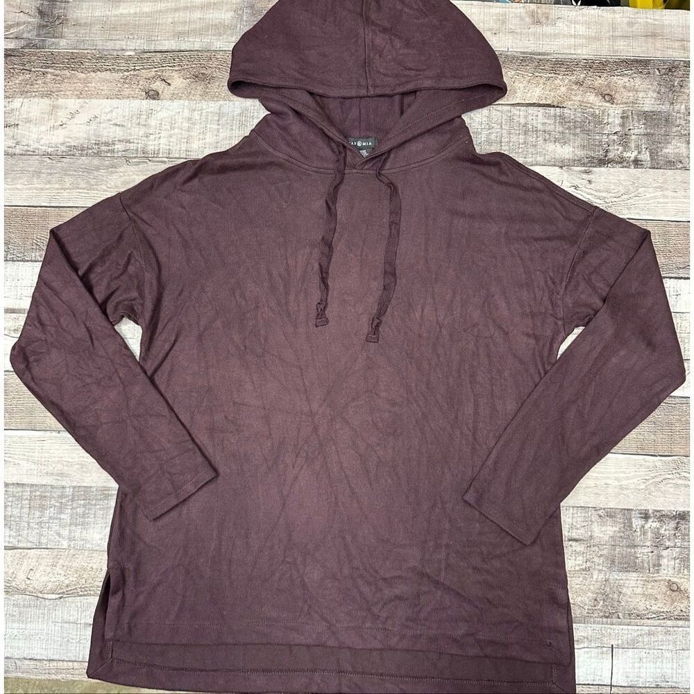 NWT Max & Mia Heather Wine Stretchy Soft Pullover Hoodie Lightweight Activewear